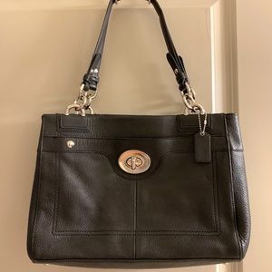 Like new black leather Coach shoulder bag